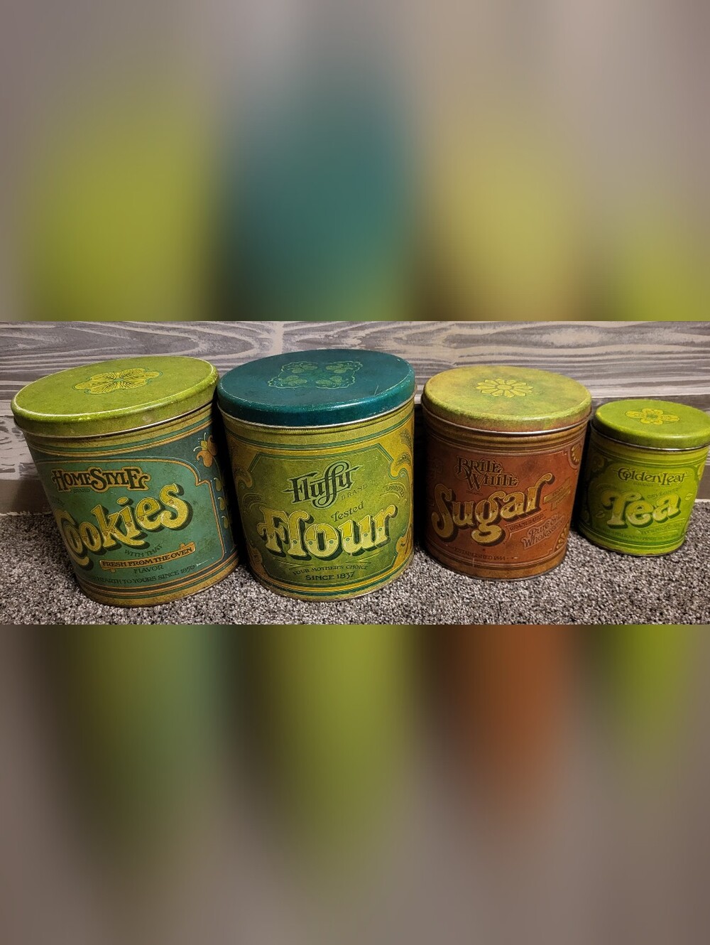 Antique 70's Fluffy Canister Set